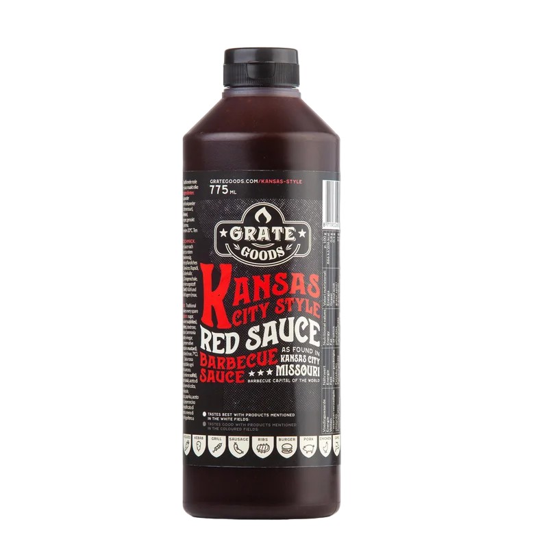 Grate Goods Kansas City Red Barbecue Sauce knijpfles 775 ml