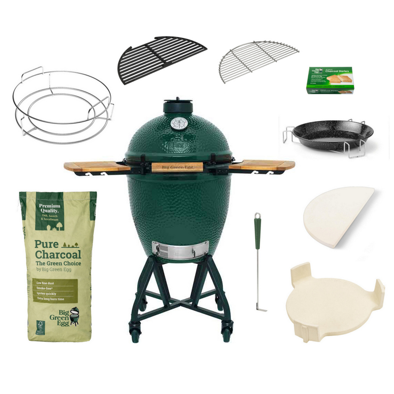 Kamado Express Big Green Egg Large + Nest Handler + EGG Mates Compleet aanbieding