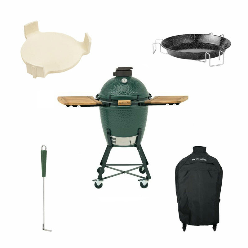 Big Green Egg Medium + Nest + Zijtafels Compleet