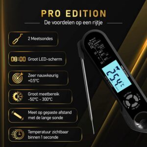 MostEssential 2-in-1 Vleesthermometer - PRO Edition Black