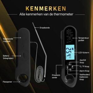 MostEssential 2-in-1 Vleesthermometer - PRO Edition Black