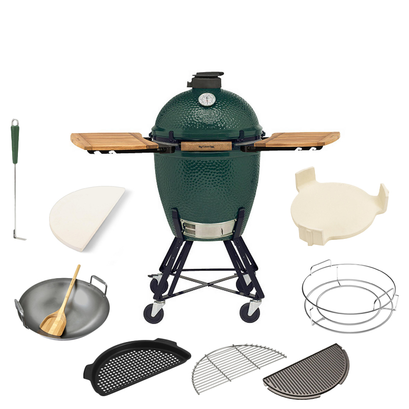 Big Green Egg Large + Nest + EGG Mates Black Pack Compleet