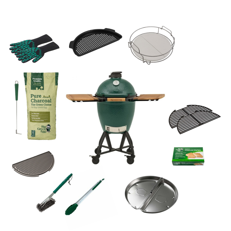 Big Green Egg Large The Original + Nest Handler + EGG Mates Compleet Set