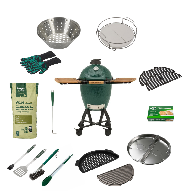 Big Green Egg Large The Original + Nest Handler + EGG Mates Deluxe Set