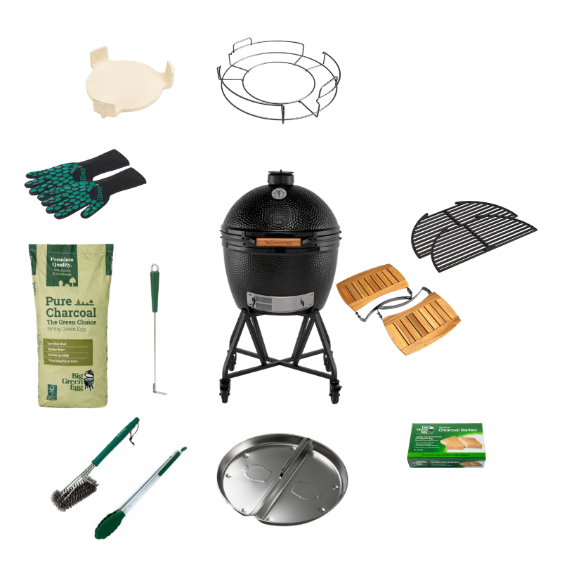 Big Green Egg The Onyx XLarge + Nest Handler + EGG Mates Basic Set